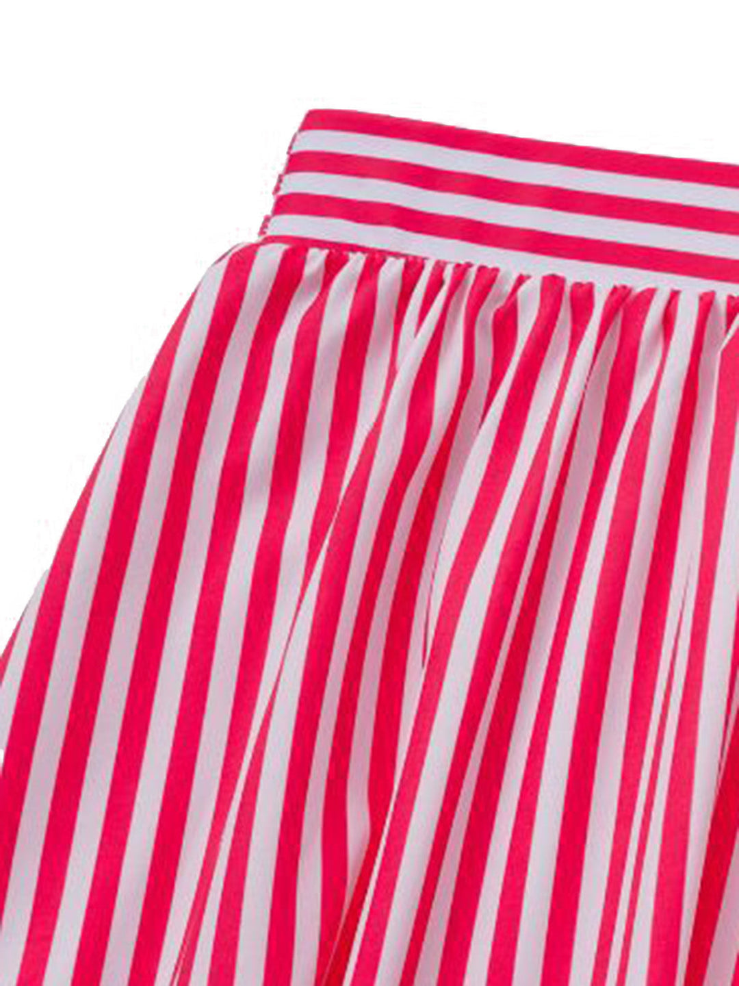 2PCS Pink Striped Strapless One-Piece Swimsuit &amp; Cover-Up - vintage swimsuit, swimwear for vintage lovers