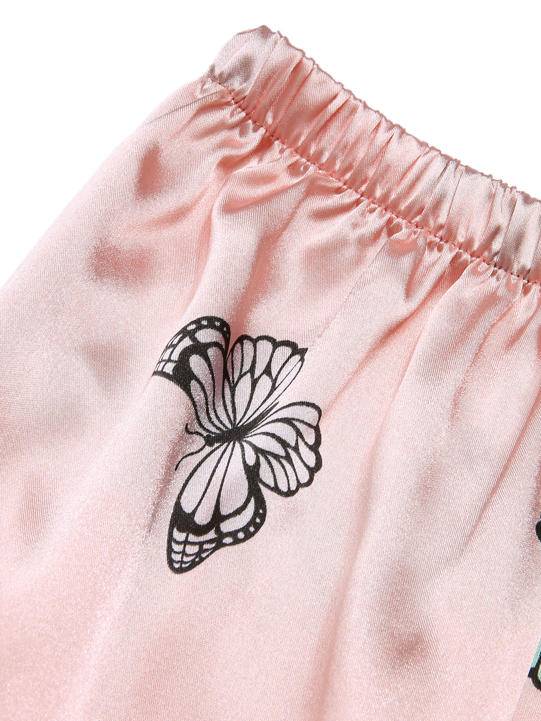 2PCS Pink Butterfly Suspender V-Neck Sleepwear, vintage fashion, retro style - perfect for women who love vintage and retro fashion