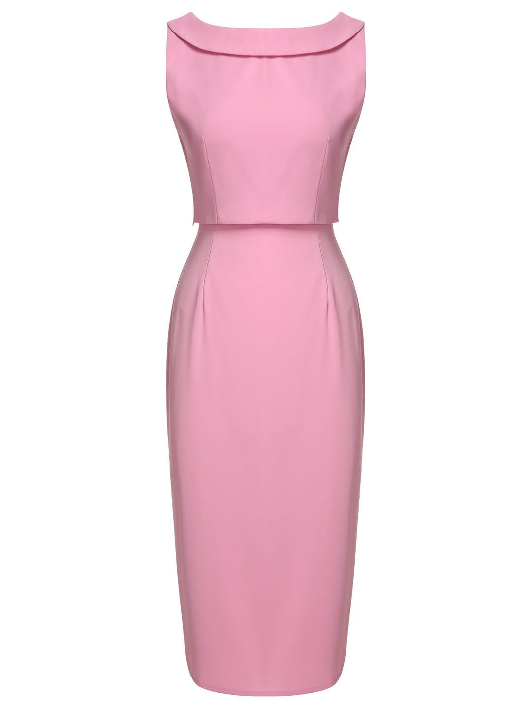 2PCS Pink 1960s Lapel Bowknot Blouse &amp; Solid Spaghetti Strap Dress, vintage dress, retro fashion - perfect for women who love vintage and retro fashion