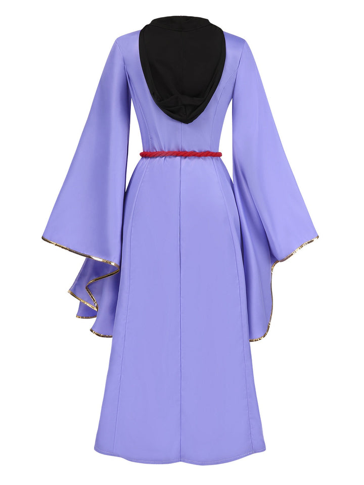 2PCS Purple 1940s Evil Queen Dress &amp; Long Cloak: where 1940s romance meets her modern spirit