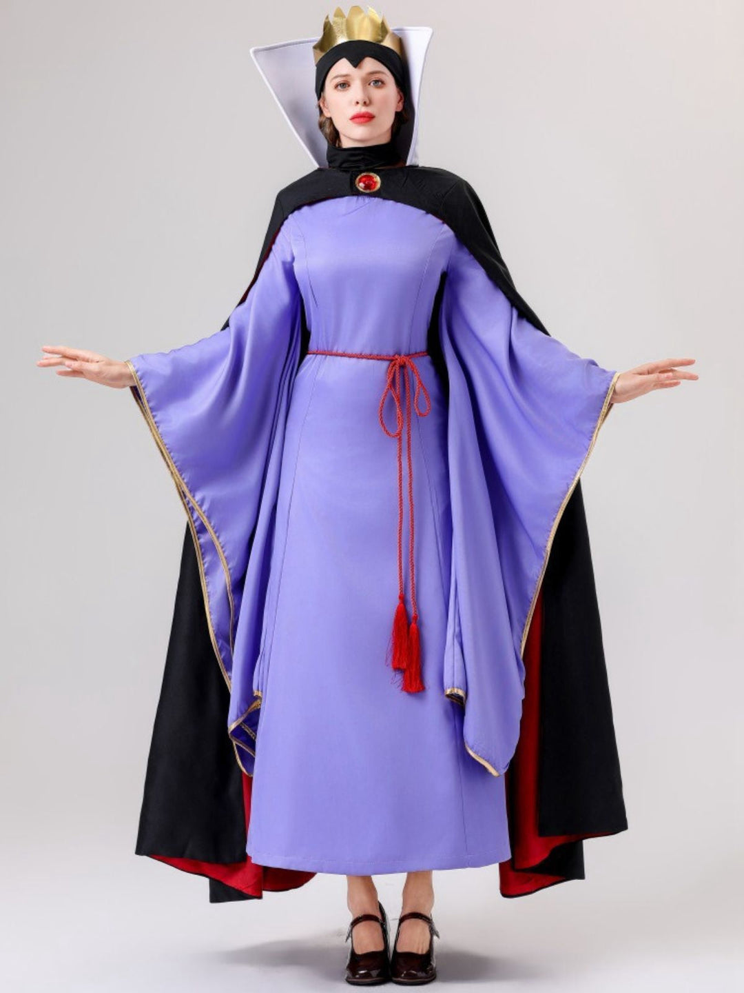 This 2PCS Purple 1940s Evil Queen Dress &amp; Long Cloak wraps her in 1940s elegance, one twirl at a time