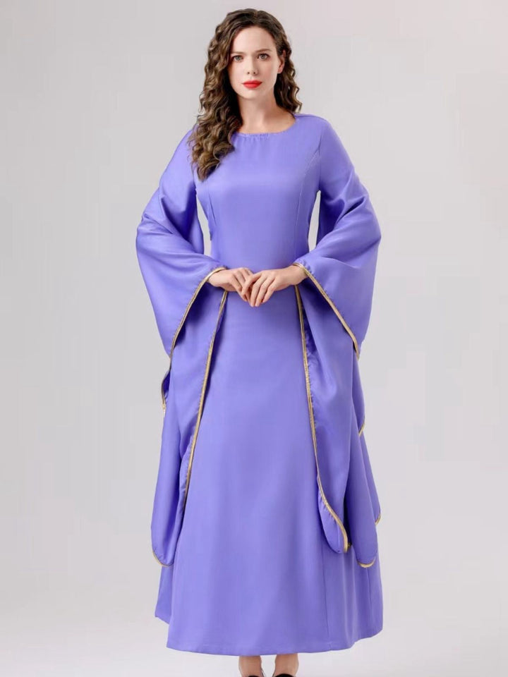 2PCS Purple 1940s Evil Queen Dress &amp; Long Cloak: where 1940s romance meets her modern spirit