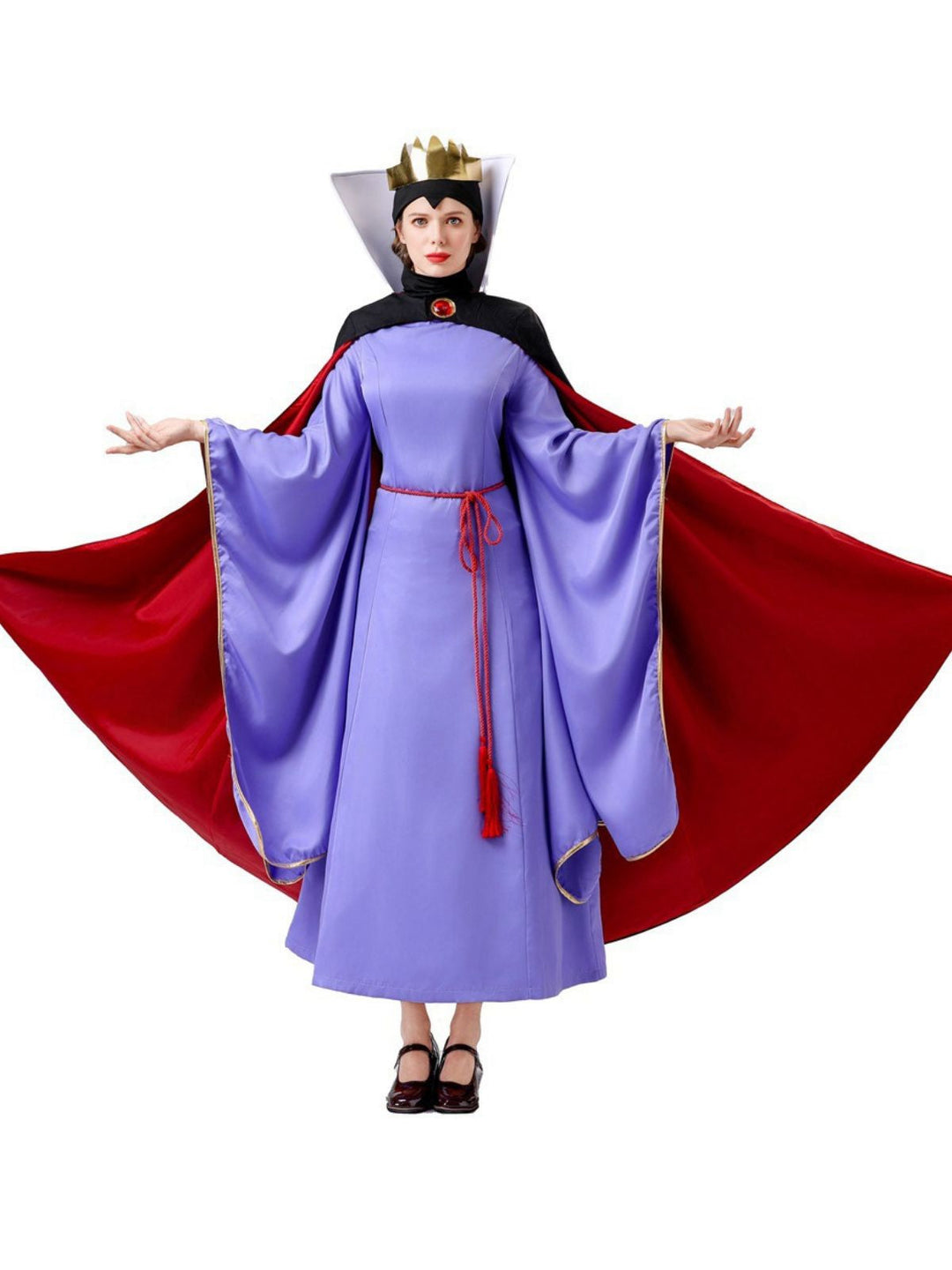 This 2PCS Purple 1940s Evil Queen Dress &amp; Long Cloak wraps her in 1940s elegance, one twirl at a time