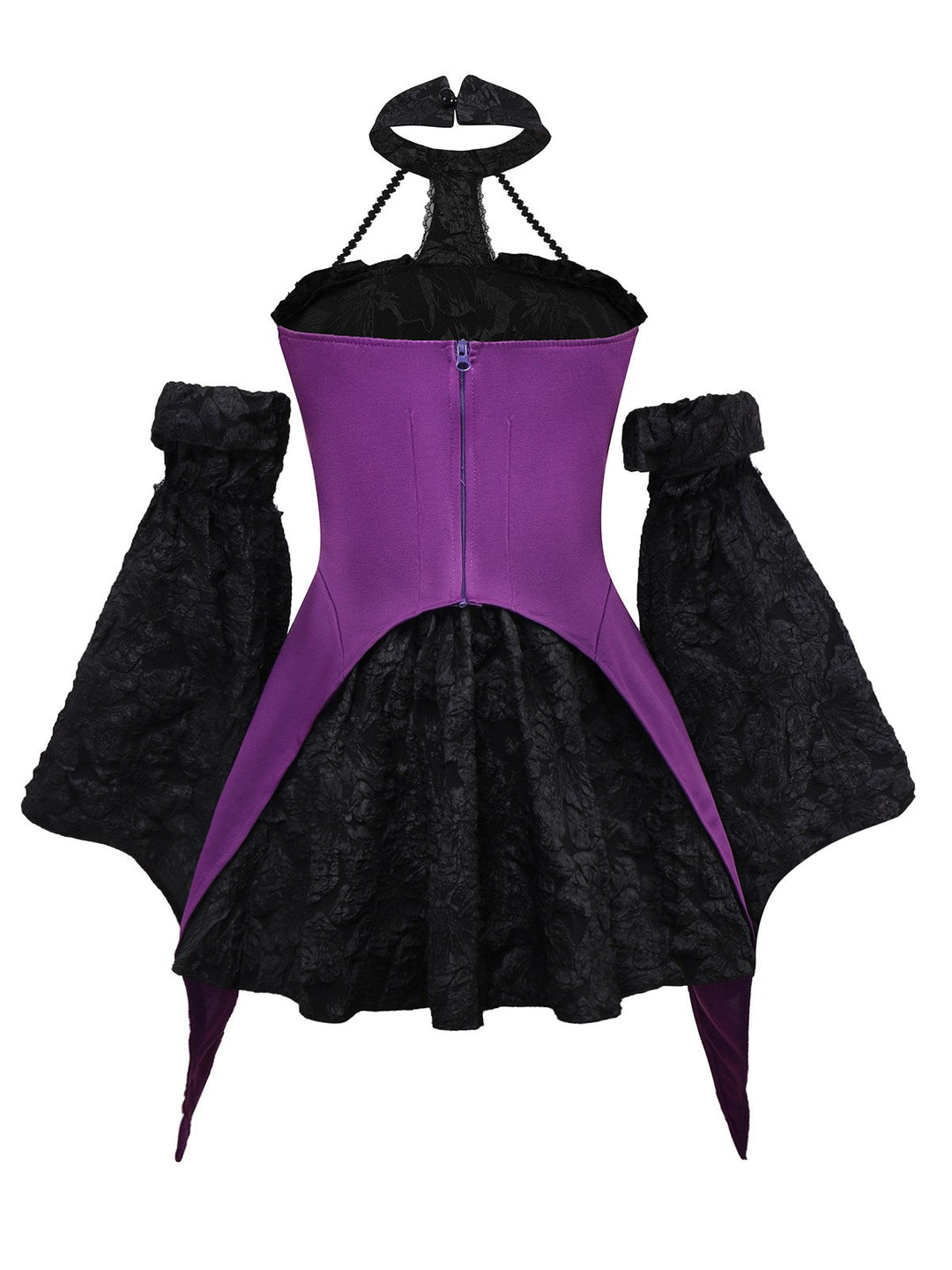 2PCS Purple 1980s Gothic Cross Witch Top &amp; Skirt - vintage skirt, retro style