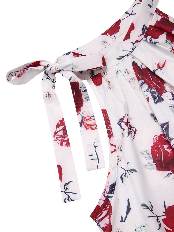 2PCS 1940s Floral Tie Neck | 1940s | vintage blouse, retro top