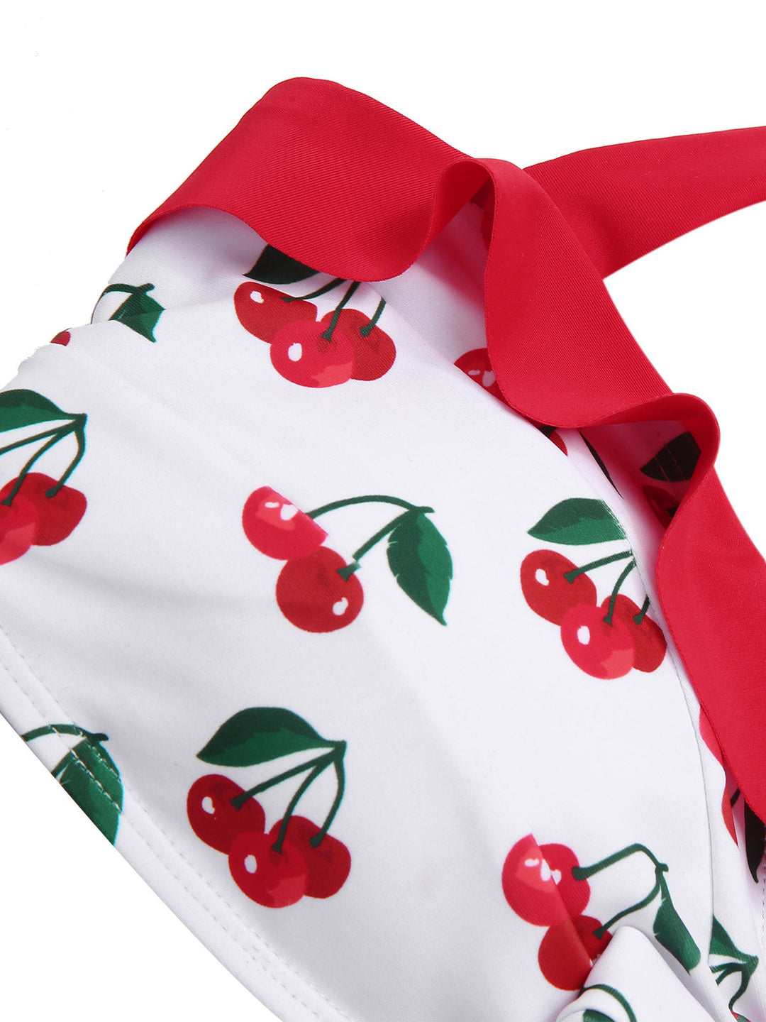 2PCS Red 1950s Cherry Bikini &amp; Tie-Waist Cover up - vintage fashion, retro style, elegant red