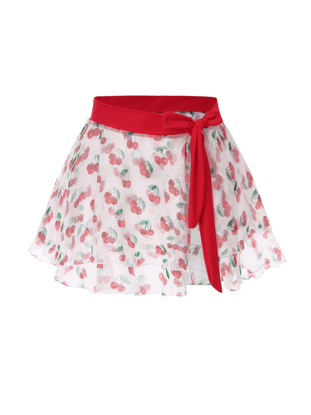 2PCS Red 1950s Cherry Bikini &amp; Tie-Waist Cover up - vintage fashion, retro style, elegant red