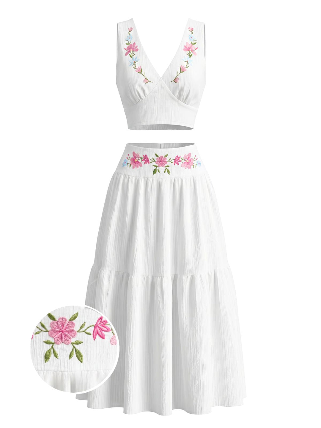 White 1950s Vintage Classic Skirt 3