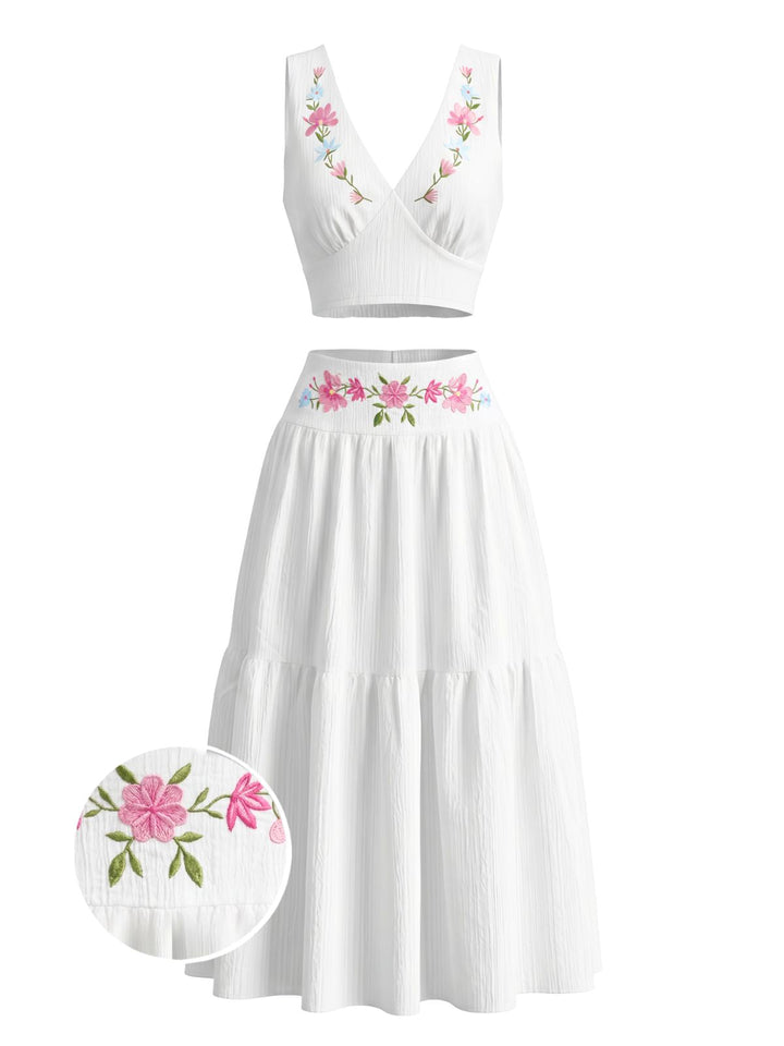 White 1950s Vintage Classic Skirt 3