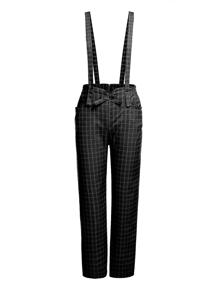 2PCS White Blouse Top &amp; Suspender Pants: timeless style reimagined