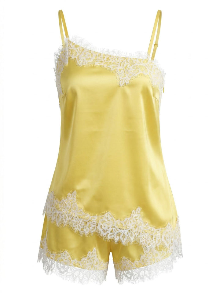 Yellow Lace Spaghetti Strap 2PCS