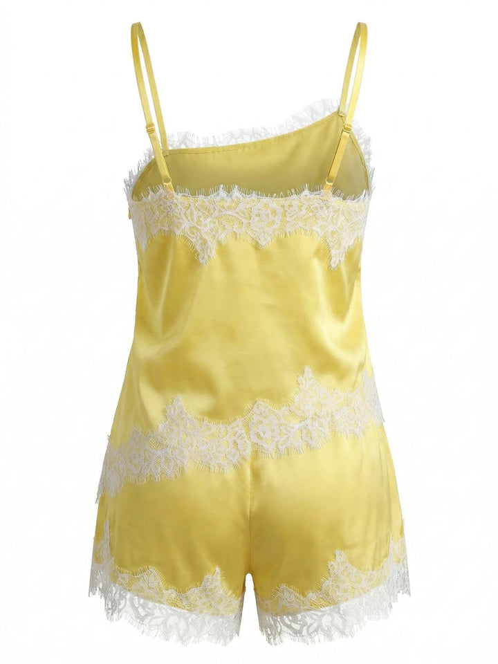 Yellow Lace Spaghetti Strap 2PCS