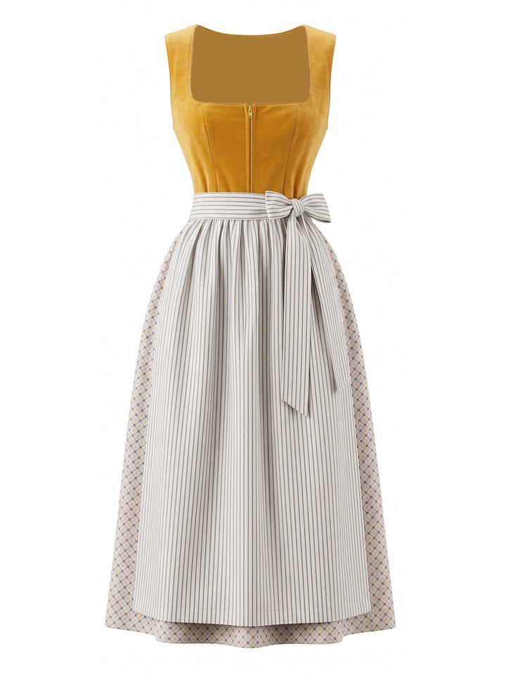 Yellow 1950s Square Neck Vintage Dress 2