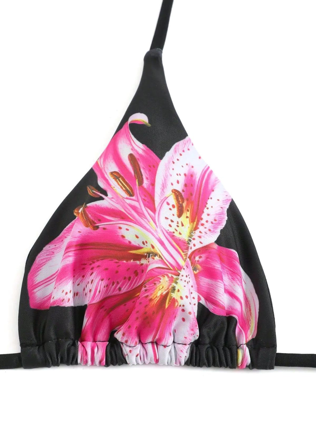 3PCS 1950s Mesh Lily Print Bikini Set &amp; Cover-Up | vintage swimwear, retro swimsuit, pin-up style - perfect for retro fashion enthusiasts