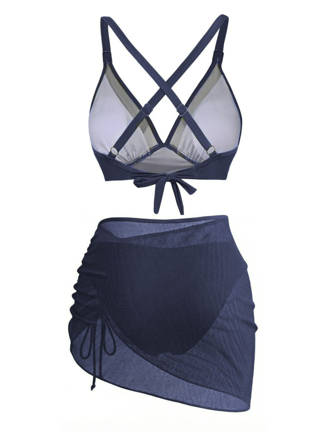 3PCS Solid Metal Button Bikini Set | vintage swimwear, retro swimsuit, style - perfect for retro fashion enthusiasts