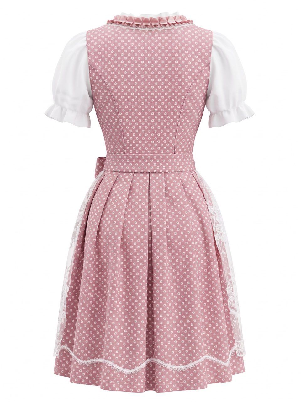 3PCS 1950s Square Neck Floral Dress &amp; White Puff Top &amp; Apron, vintage dress, retro fashion, rockabilly, pin-up fashion - perfect for women who love vintage and retro fashion