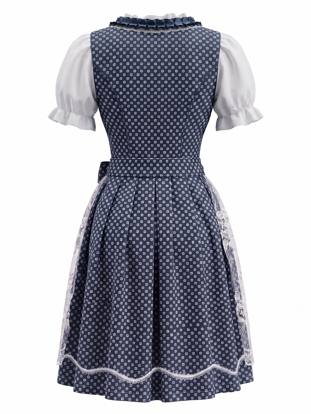 3PCS 1950s Square Neck Floral Dress &amp; White Puff Top &amp; Apron, vintage dress, retro fashion, rockabilly, pin-up fashion - perfect for women who love vintage and retro fashion