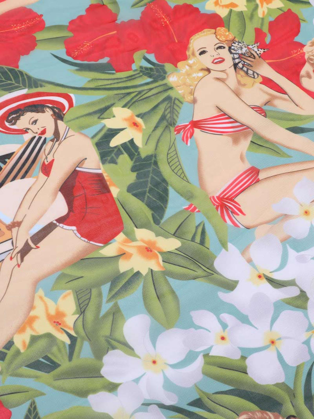 3PCS Red Retro Lady Bikini Set, vintage swimsuit, swimwear - perfect for women who love vintage and retro fashion
