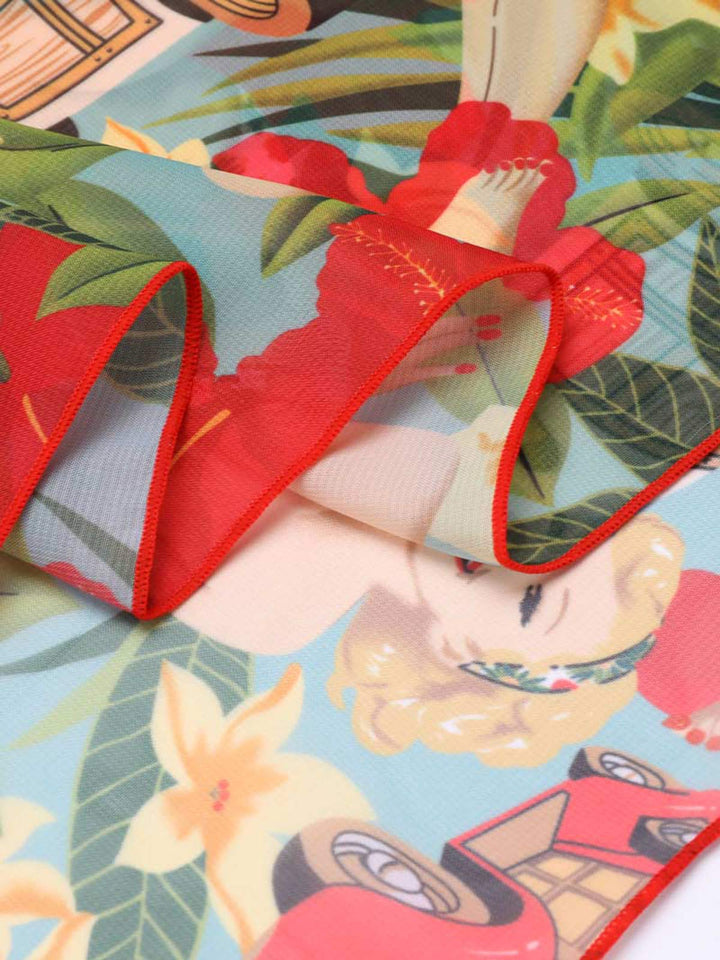 3PCS Red Retro Lady Bikini Set, vintage swimsuit, swimwear - perfect for women who love vintage and retro fashion