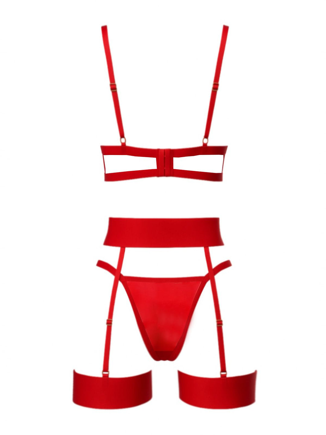 3PCS Lace Bow Detail Lingerie Set - vintage fashion, retro style