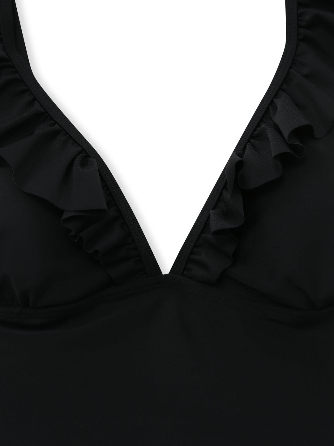 3PCS Black 1950s V-Neck Ruffled Bikini Skirt - vintage skirt, retro style, swing skirt for vintage lovers