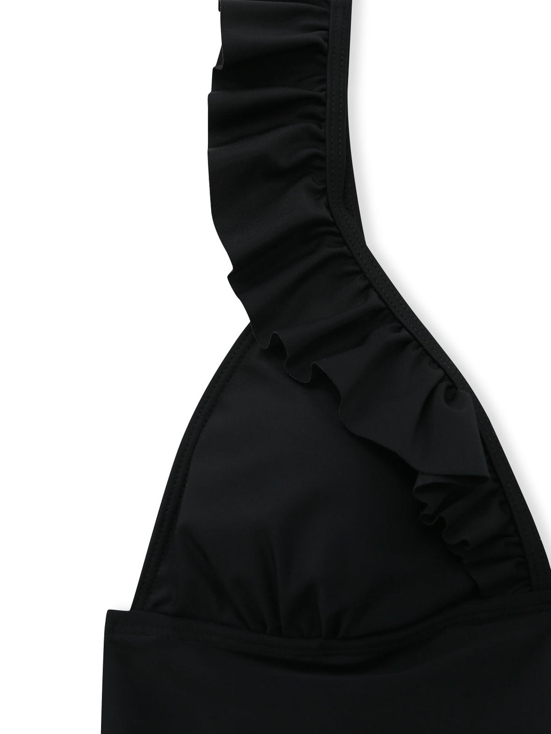 3PCS Black 1950s V-Neck Ruffled Bikini Skirt: beautiful vintage skirt, retro style, swing skirt with timeless appeal