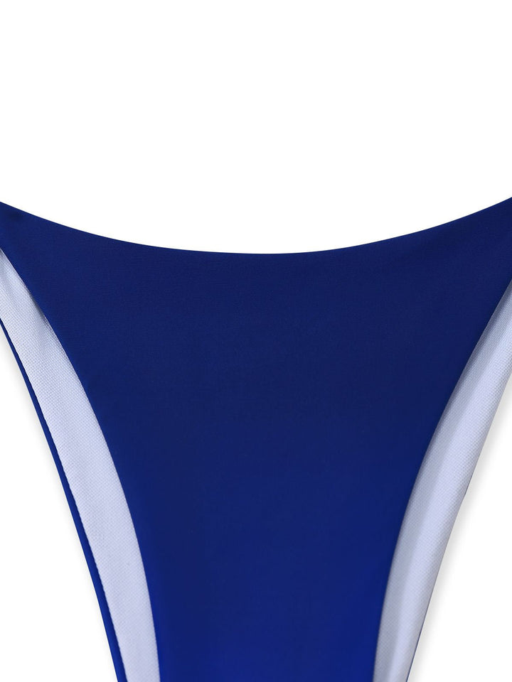 3PCS Dark Blue 2000s Gradient Triangle Bikini Set &amp; Cover-Up: beautiful vintage swimwear, retro swimsuit, pin-up style with timeless appeal