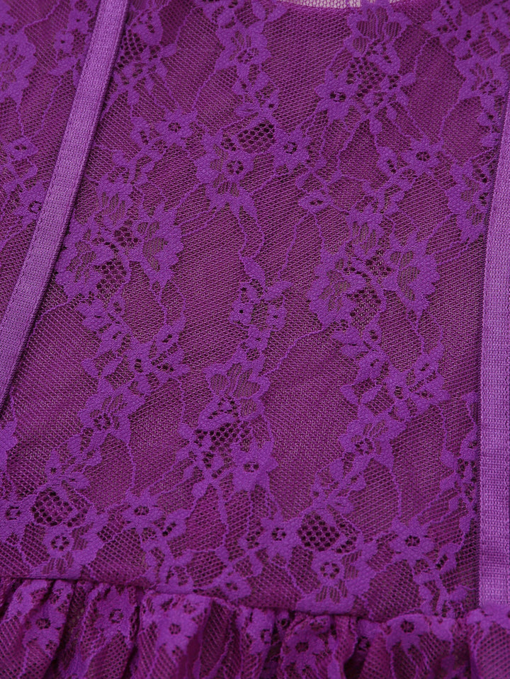 3PCS Purple Lace Lingerie Set with Stockings: beautiful vintage lingerie, retro nightgown, elegant sleepwear with timeless appeal