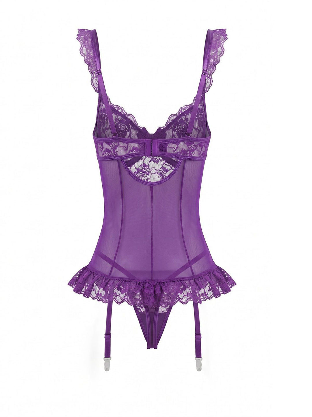 3PCS Purple Lace Lingerie Set with Stockings, vintage stockings, retro accessory - perfect for women who love vintage and retro fashion