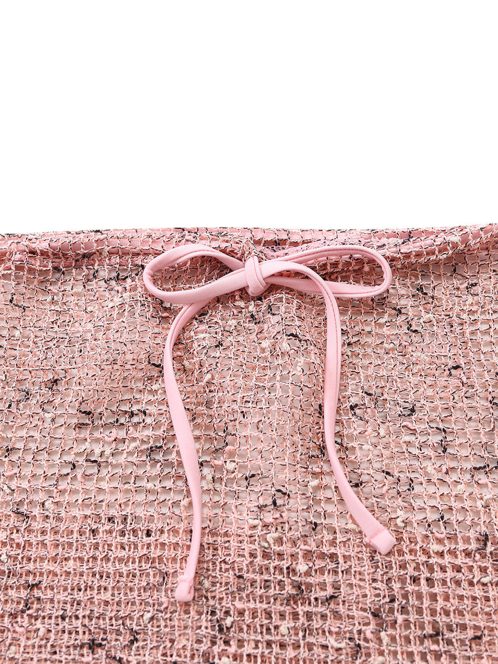 3PCS Y2K Crochet Sequin Halter Tie Triangle Bikini Set &amp; Cover-Up, vintage swimsuit, swimwear, retro beach style, women, elegant