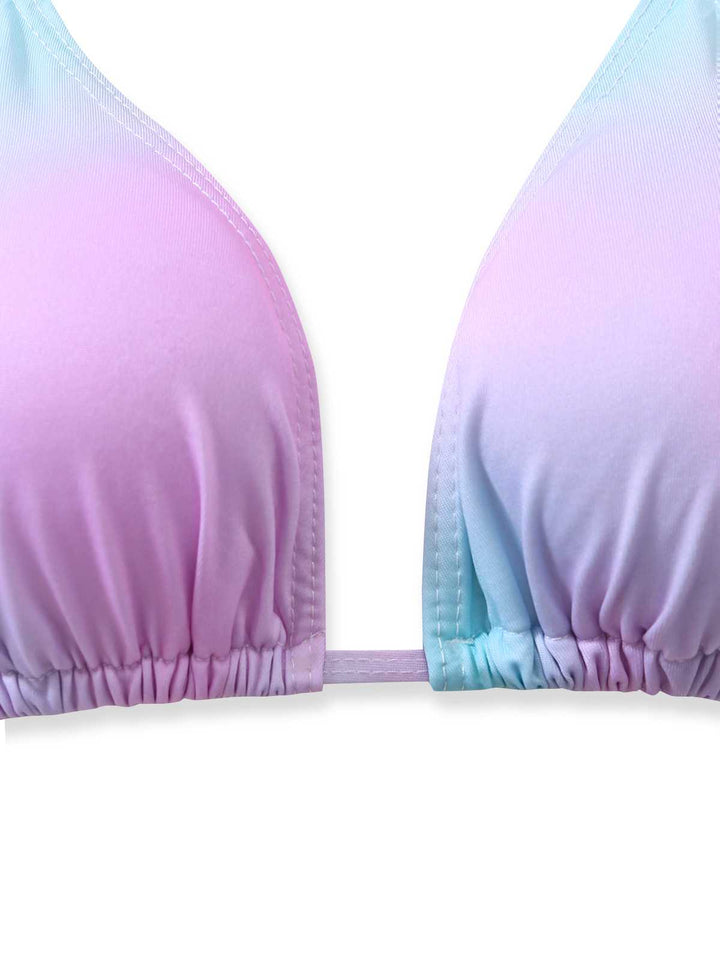 3PCS Y2K Halter Ombre Bikini Set &amp; Cover-Up - vintage swimwear, retro swimsuit, pin-up style for vintage lovers