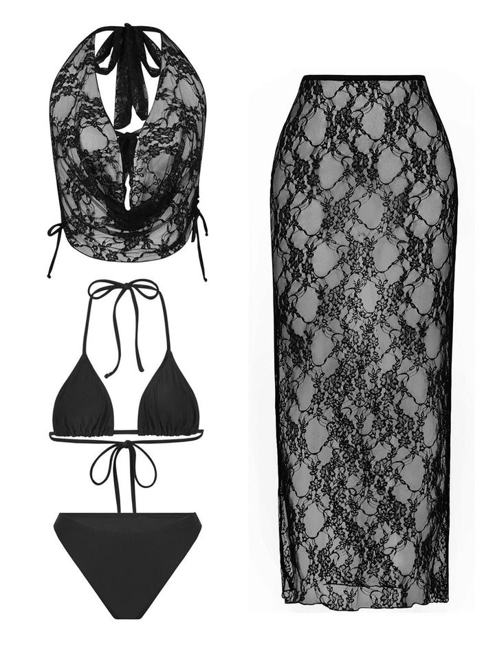 Lace 3 Piece Bikini Set