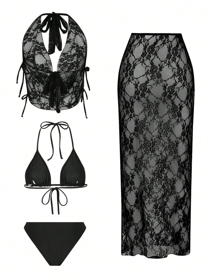 Lace 3 Piece Bikini Set 2