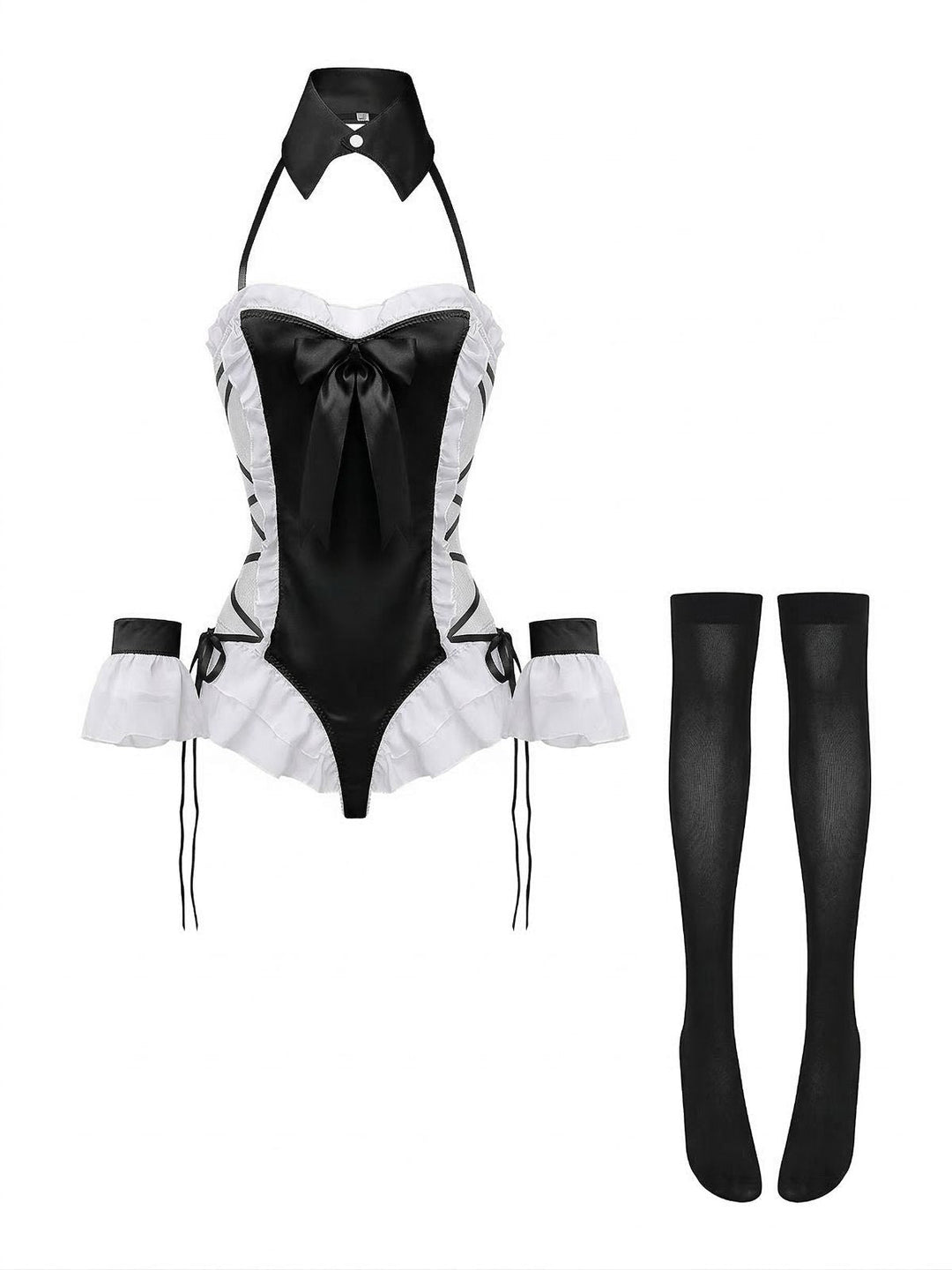 5PCS Bunny Girl Open Crotch Bodysuit Lingerie: beautiful vintage lingerie, retro nightgown, elegant sleepwear with timeless appeal