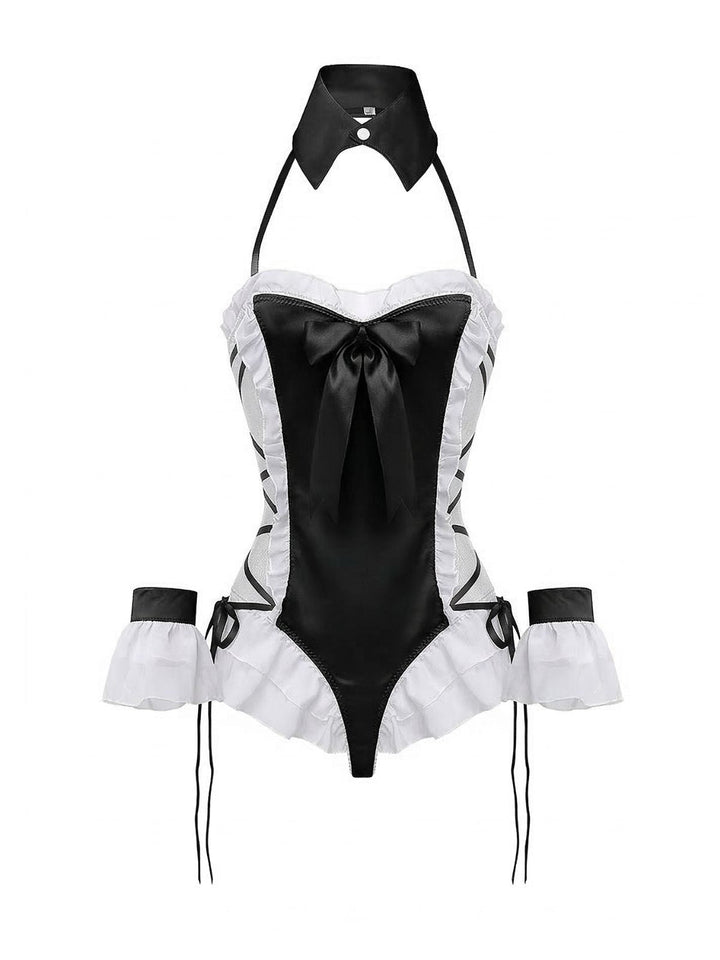 5PCS Bunny Girl Open Crotch Bodysuit Lingerie | vintage lingerie, retro nightgown, elegant sleepwear - perfect for retro fashion enthusiasts