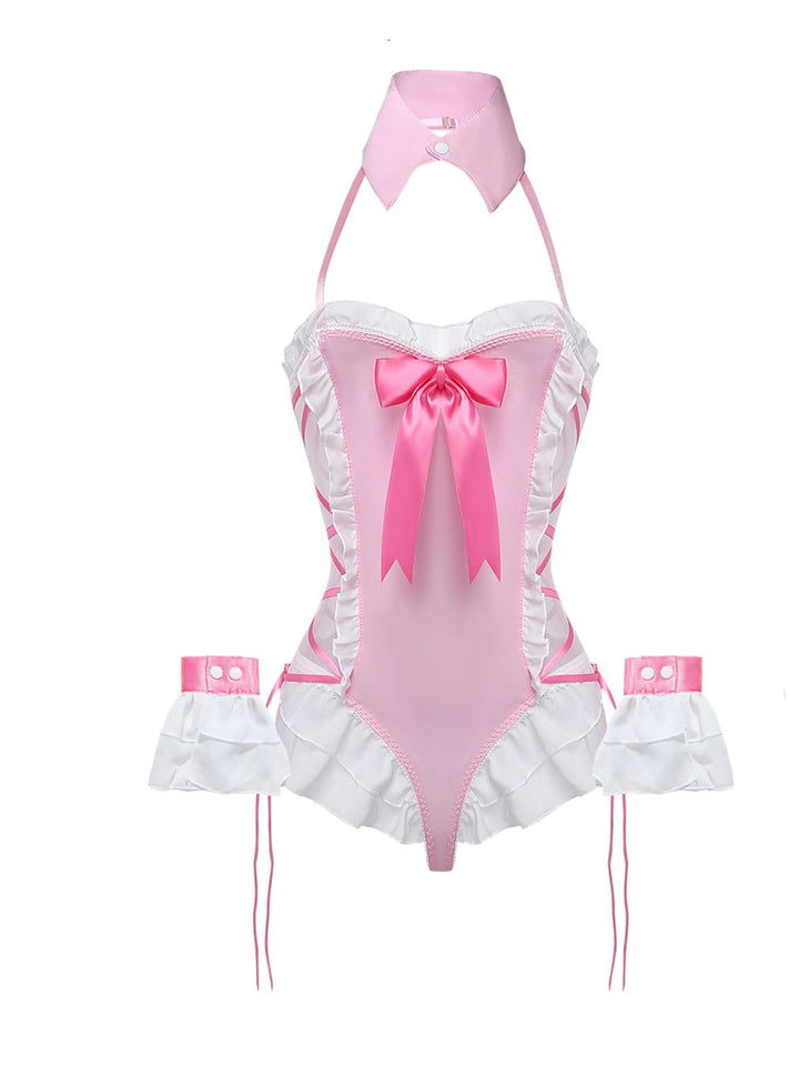 5PCS Bunny Girl Open Crotch Bodysuit Lingerie - vintage lingerie, retro nightgown, elegant sleepwear for vintage lovers