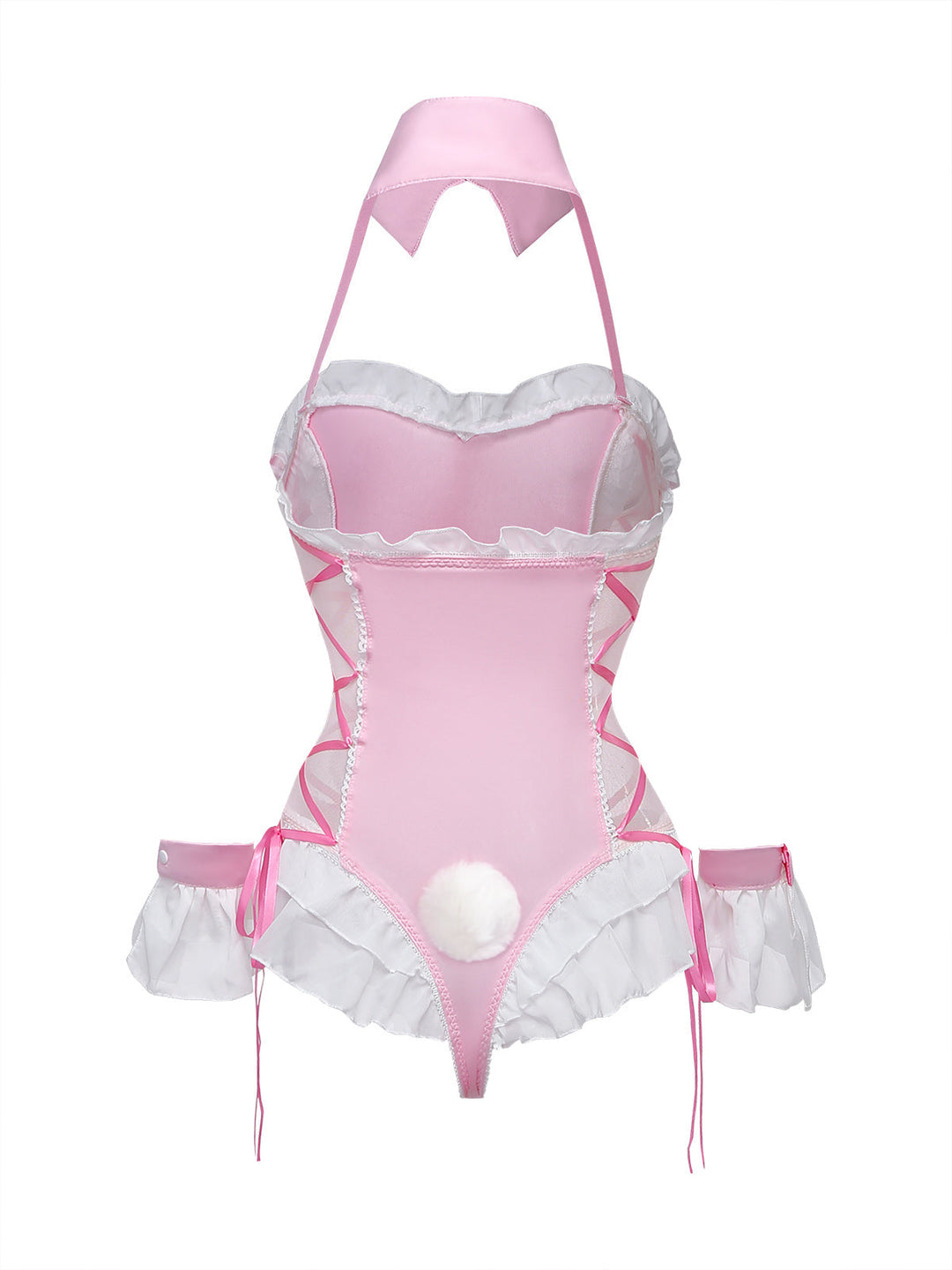 5PCS Bunny Girl Open Crotch Bodysuit Lingerie: beautiful vintage lingerie, retro nightgown, elegant sleepwear with timeless appeal