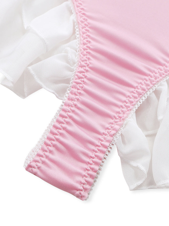 5PCS Bunny Girl Open Crotch Bodysuit Lingerie - vintage lingerie, retro nightgown, elegant sleepwear for vintage lovers