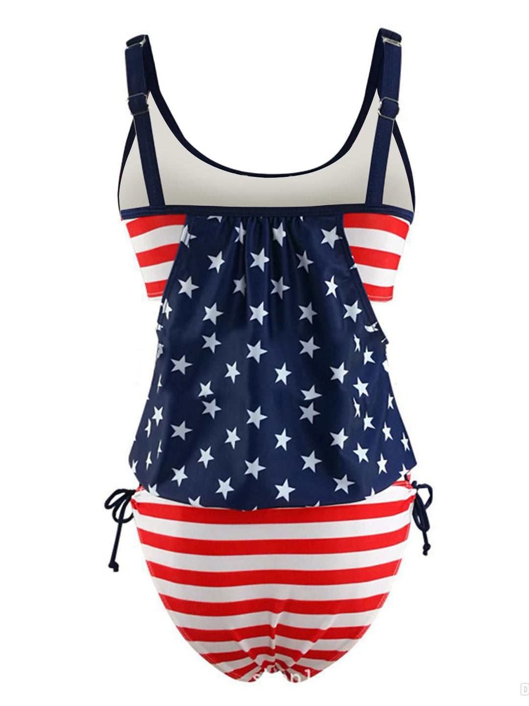 American Flag Strap Tankini, classic vintage style elegant retro fashion - Image 2