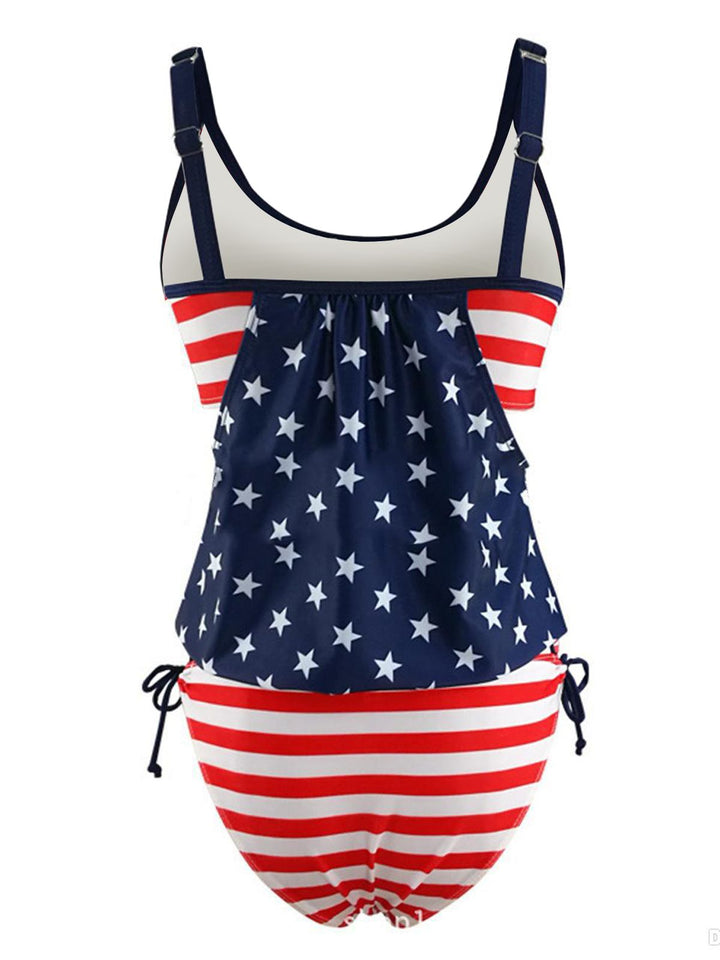 American Flag Strap Tankini, classic vintage style elegant retro fashion - Image 2