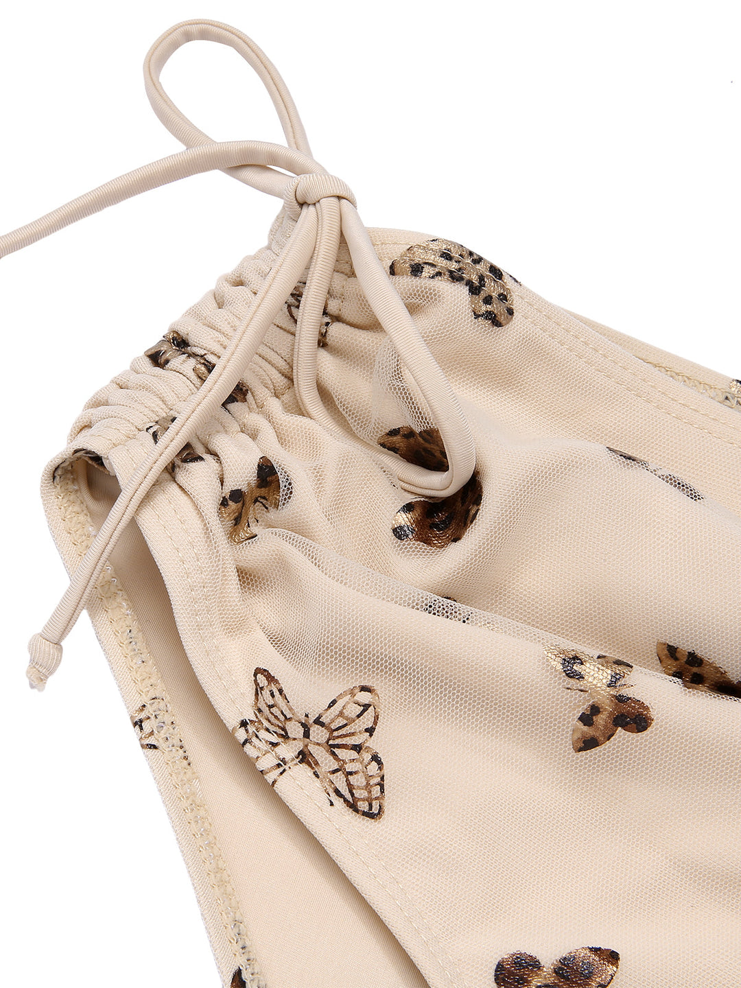 Apricot Butterfly Mesh Lace-Up Swimsuit, vintage swimsuit, swimwear - perfect for women who love vintage and retro fashion
