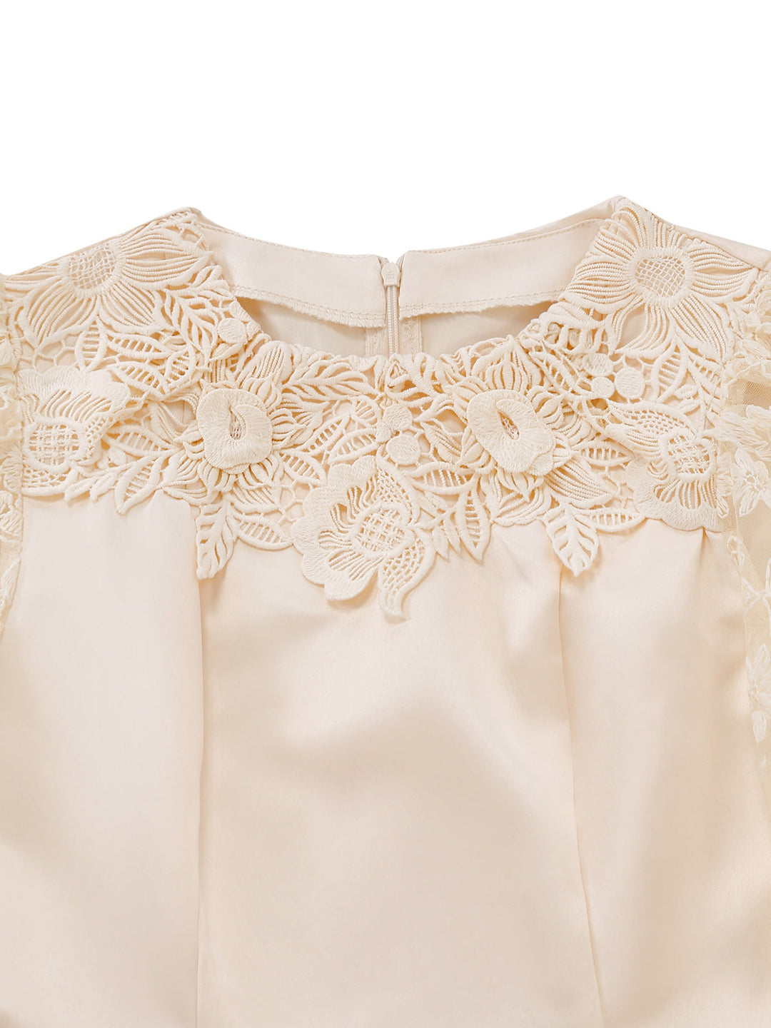 Apricot 1950s Floral Lace Satin Bow Belt Jumpsuit - vintage jumpsuit, retro fashion