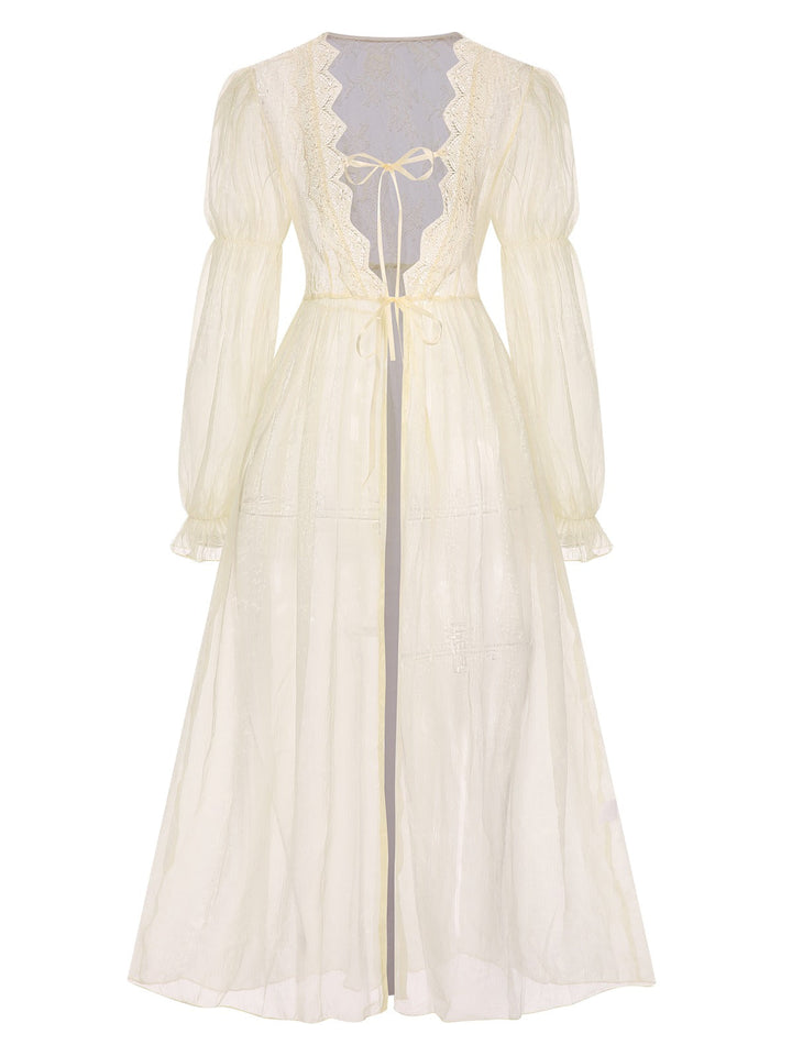 Apricot Royal Style Lace Trimmed Robe, vintage fashion, retro style - perfect for women who love vintage and retro fashion