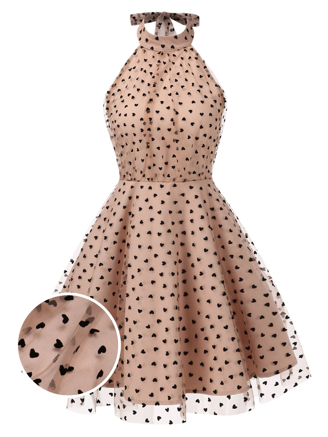 1940s Heart Mesh Halterneck Dress | 1940s | vintage dress, retro fashion