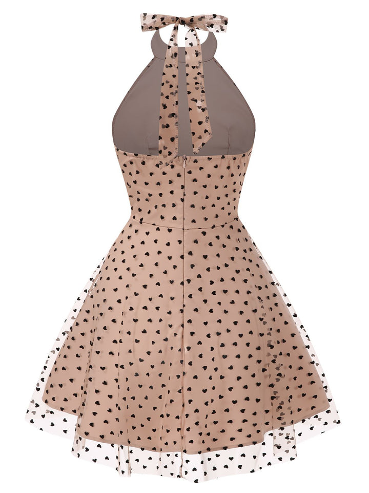 1940s Heart Mesh Halterneck Dress | 1940s | vintage dress, retro fashion