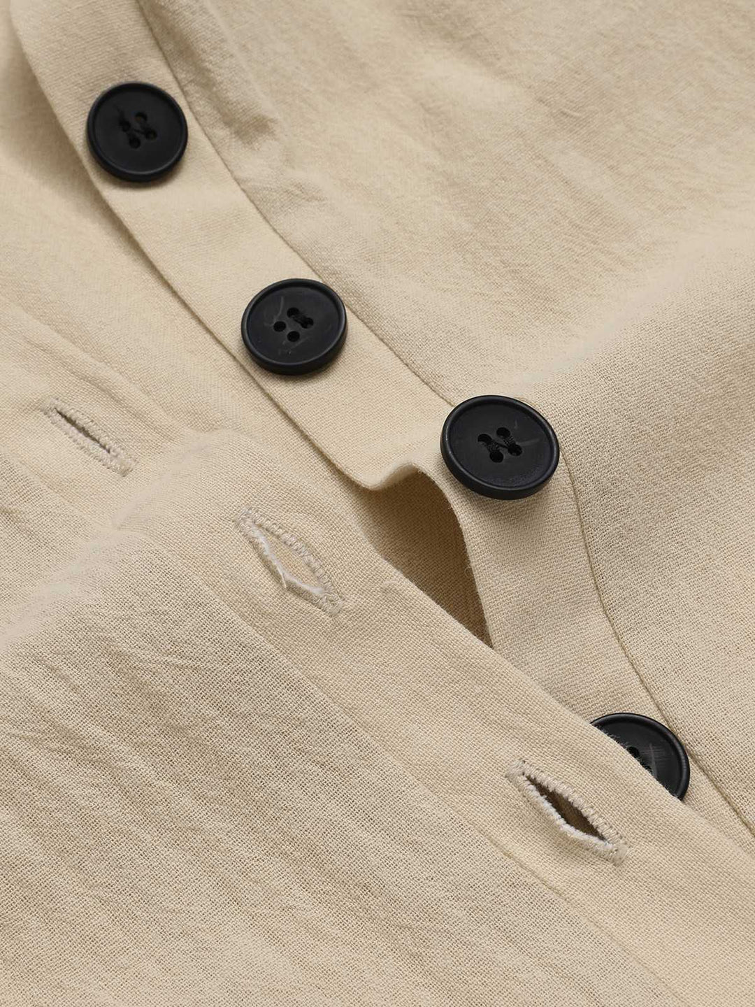 Beige 1940s Pockets Solid Sleeveless Jumpsuit — 1940s vintage charm for her modern wardrobe