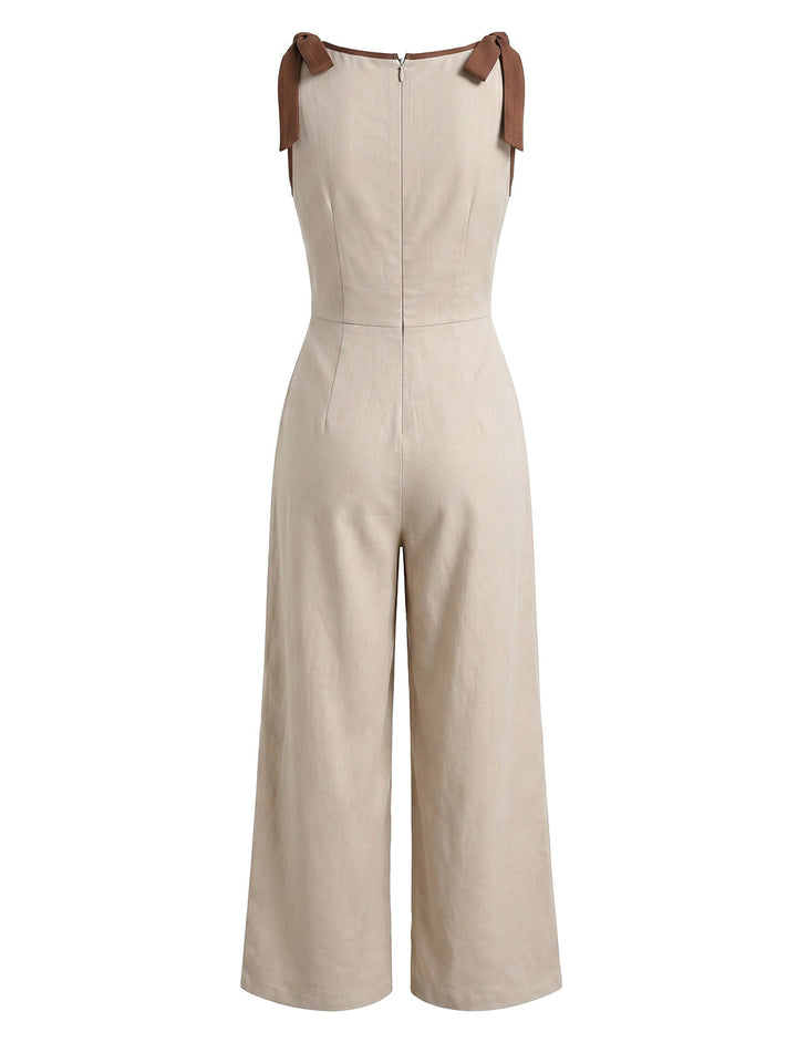 Beige 1950s Vintage Retro Jumpsuit 2
