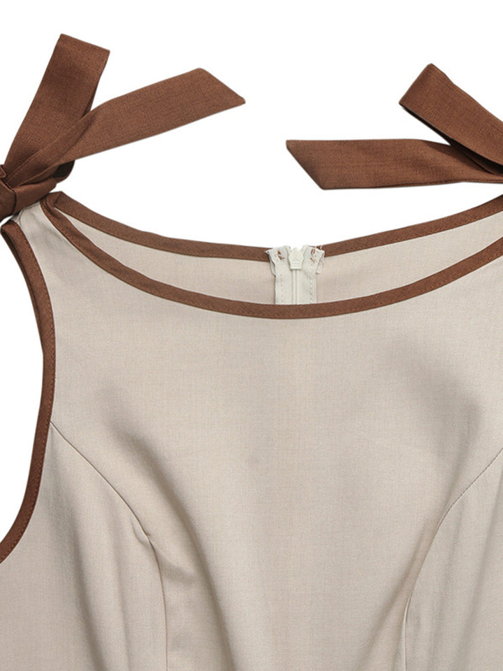 Beige 1950s Vintage Retro Jumpsuit 5