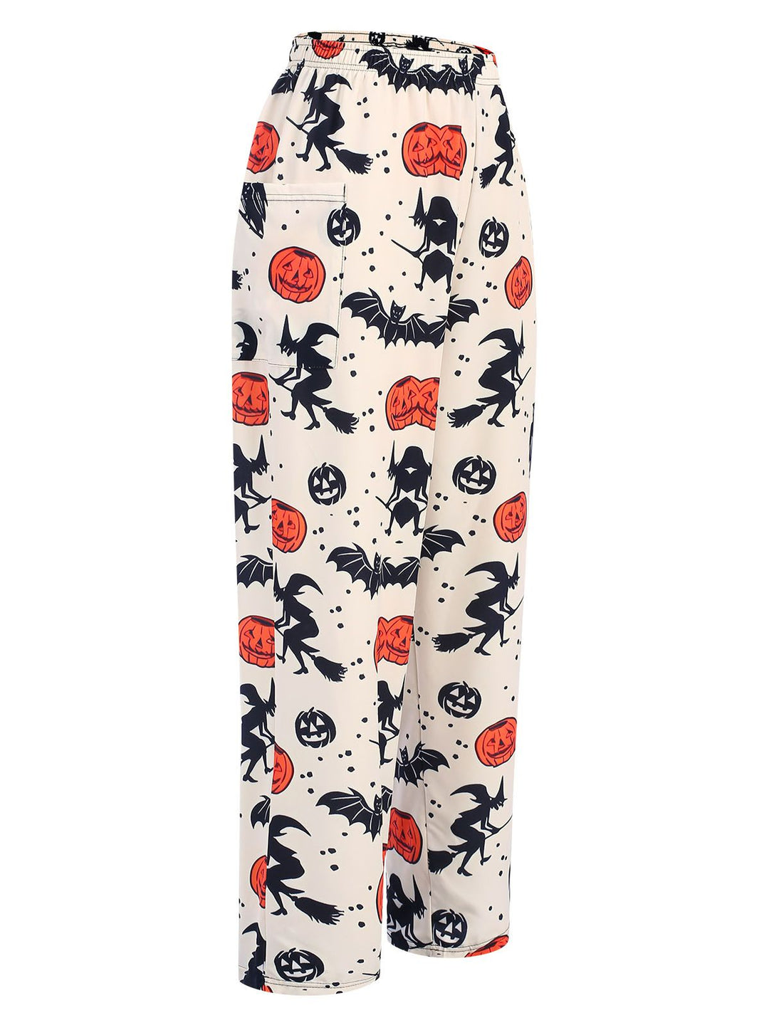 Beige Halloween Pumpkin Pocket Pants, vintage fashion, retro style - perfect for women who love vintage and retro fashion