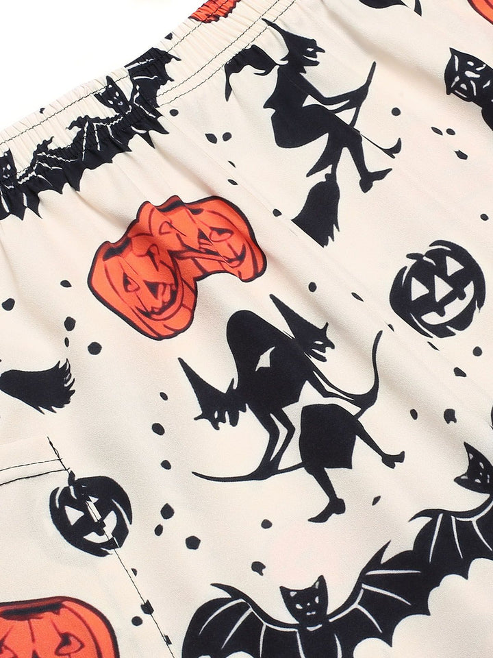 Beige Halloween Pumpkin Pocket Pants, vintage fashion, retro style - perfect for women who love vintage and retro fashion